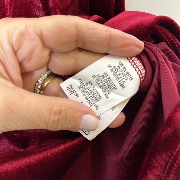 Nick and Nash mock neck velvet sleeveless red dress SzPS - Picture 5 of 6